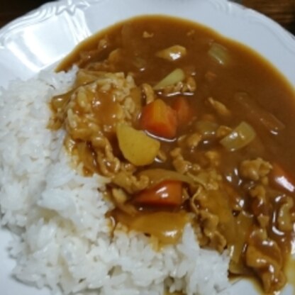 疲れた！楽がしたい！カレー食べたい！と基本に忠実に作らせていただきました。元気が出ました…(涙)ご馳走様です！